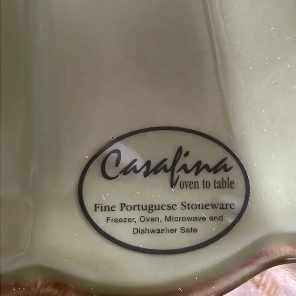 Casafina Casa Stone Covered Casserole Dish - Autumn Waves Portuguese Stoneware.